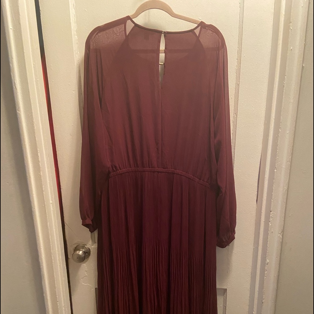 Burgundy chiffon dress